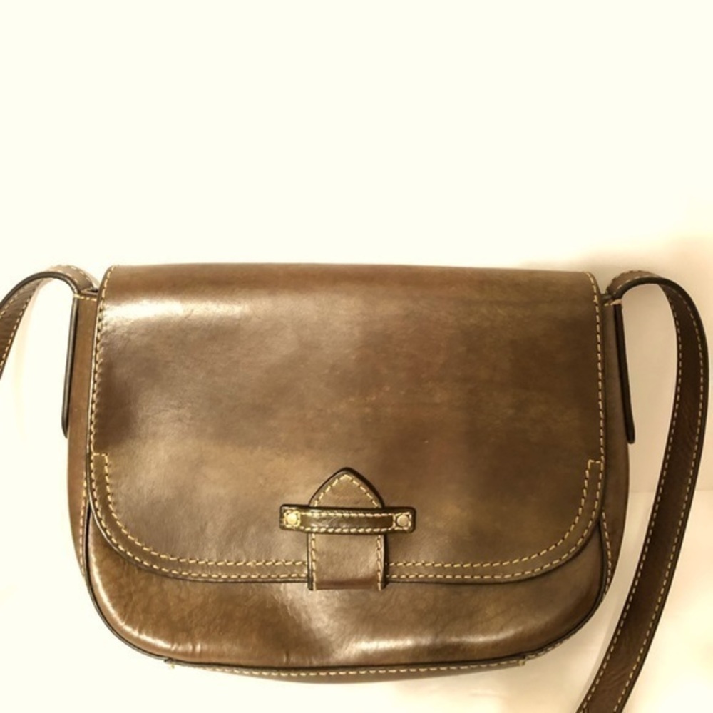 FRYE brown saddle crossbody weathered leather bag